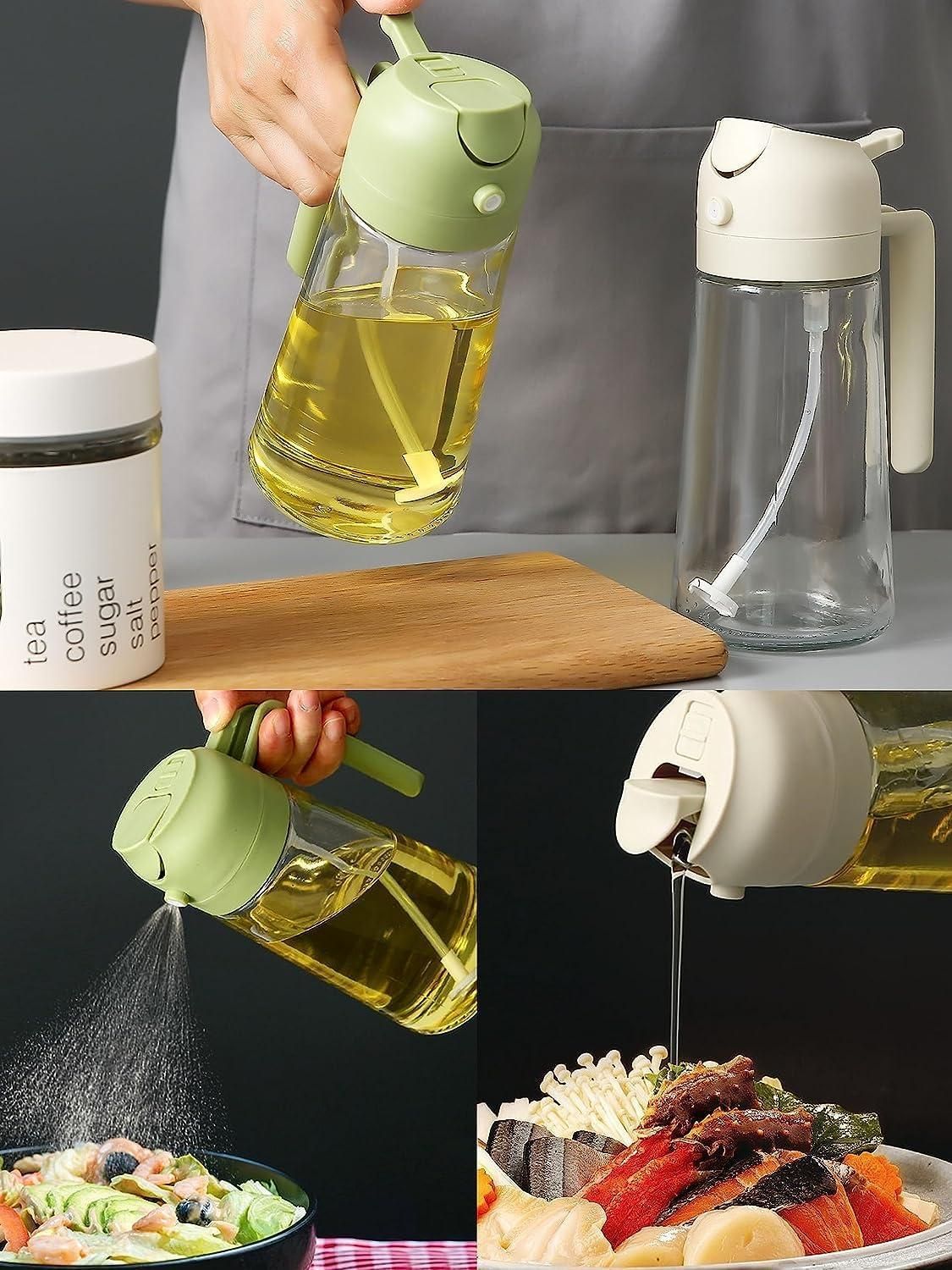 500ml Dual-Mode Oil Spray & Pour Dispenser