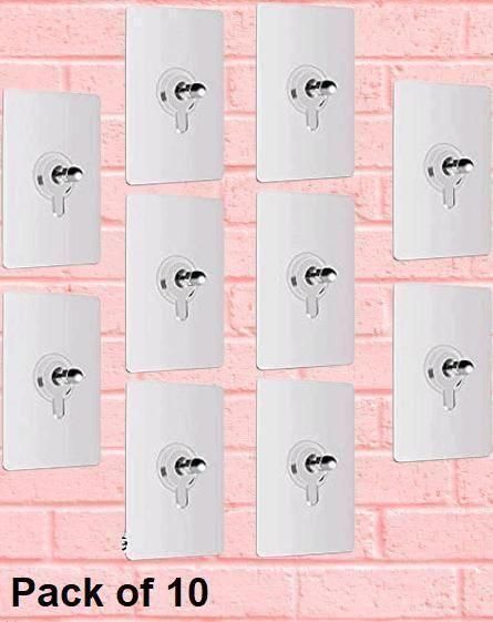 Self-Adhesive Wall Hooks (Pack of 10)